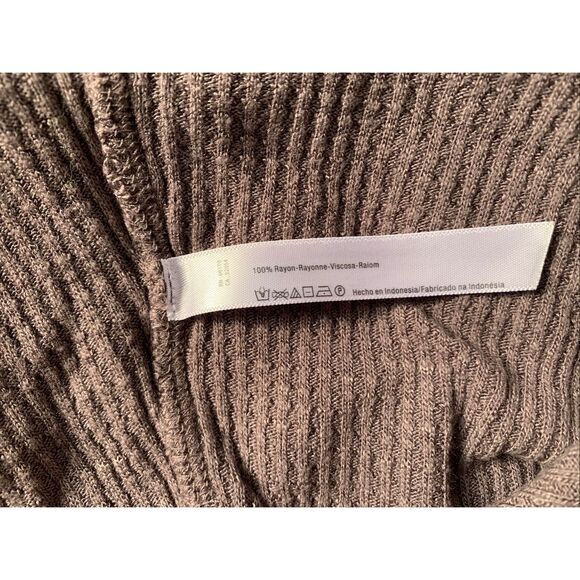 Free People Intimately gray BOHO THERMAL Waffle Weave SHIRT Top sz M - Picture 6 of 6